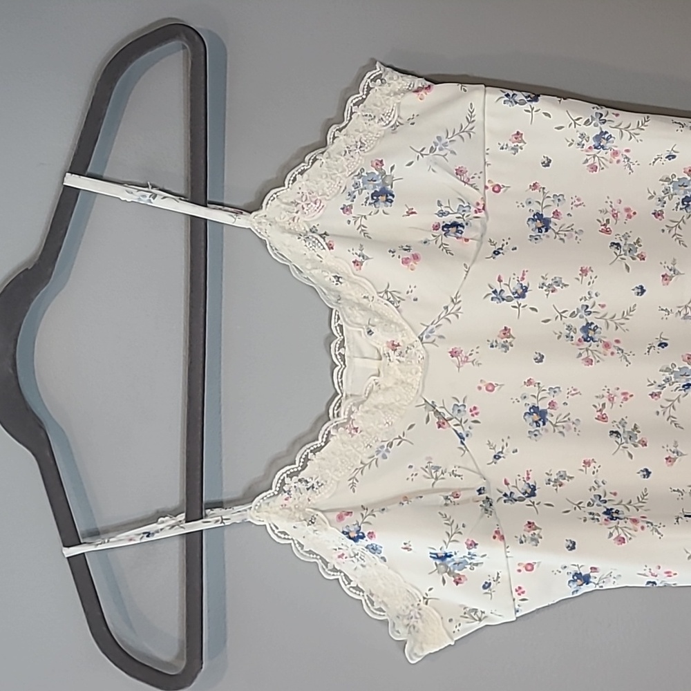 No Boundaries Floral Maxi Dress - Cream with Blue and Pink - Picture 2 of 8